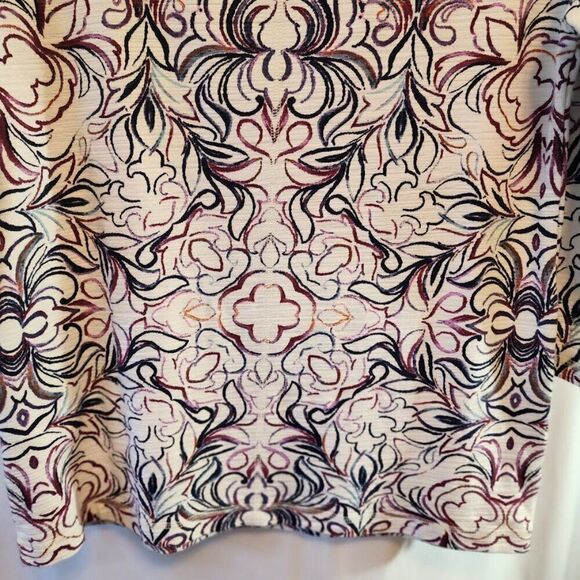 T BY TALBOTS TOP FALL COLORS BUTTON SIDES 3/4 SLEEVES COTTON MODAL SIZE MED - Picture 7 of 9